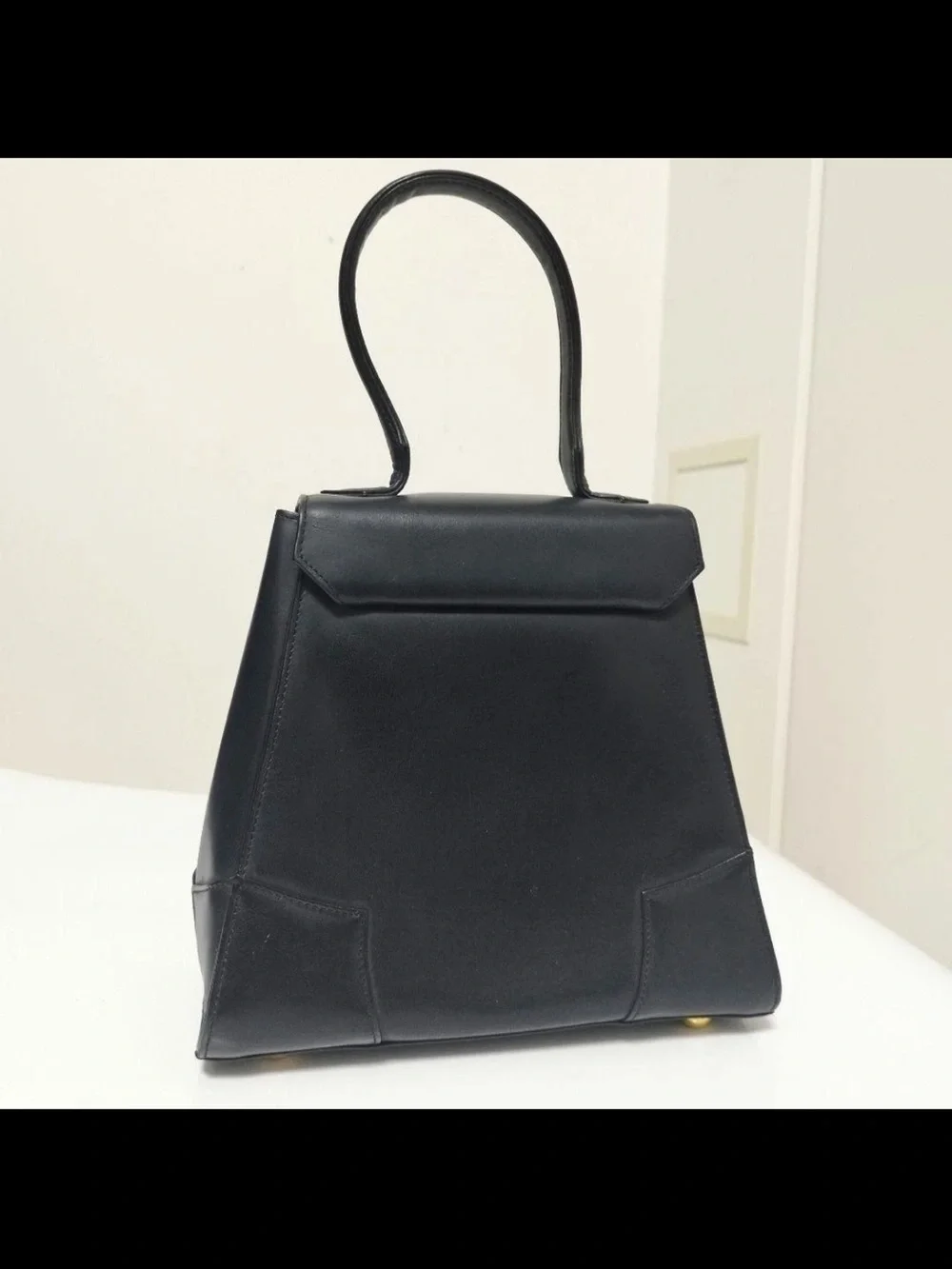 Vivienne Westwood Black Leather Top-Handle Satchel with Gold Orb